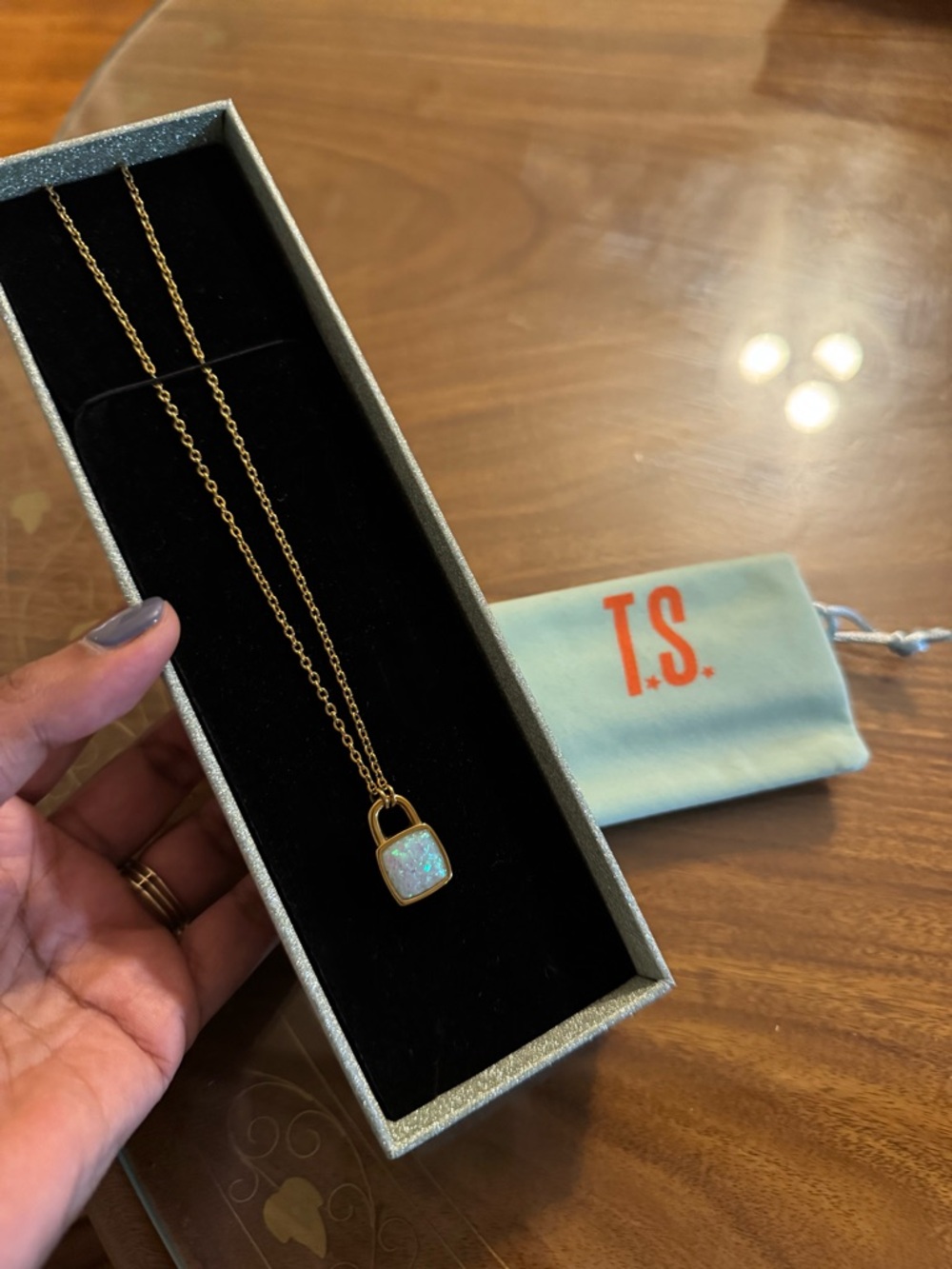 Taylor Swift Life of a Showgirl Opalite Lock Necklace!
